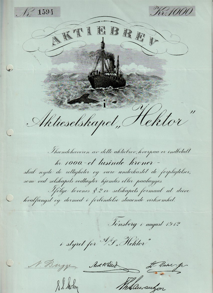HEKTOR (HVALFANGERSELSKAPET) - TØNSBERG 1912