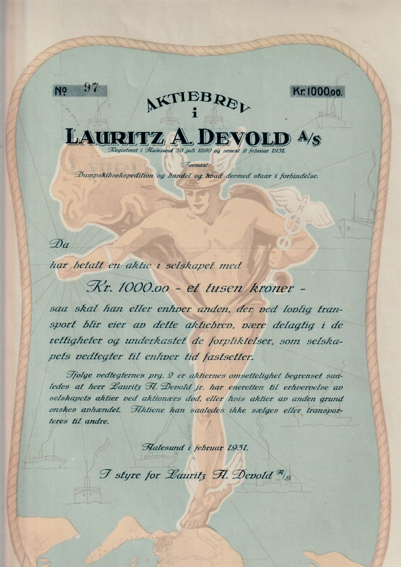 LAURITZ A. DEVOLD  - AALESUND  1931