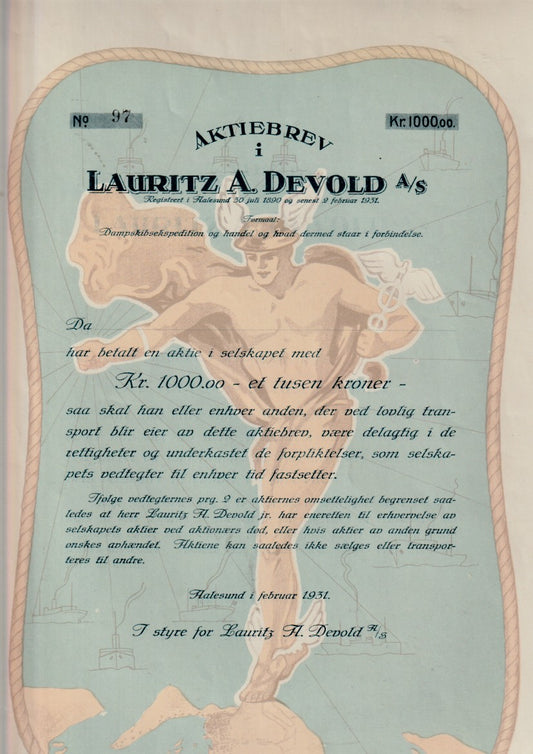 LAURITZ A. DEVOLD  - AALESUND  1931