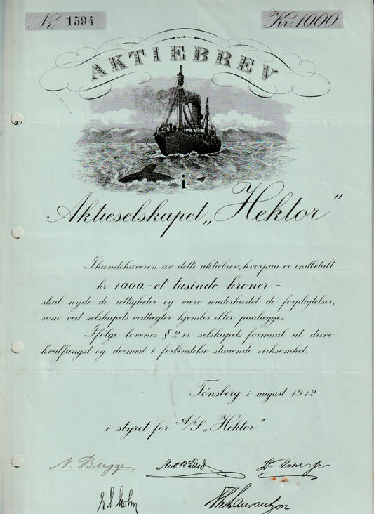 HEKTOR  (HVALFANGERSELSKAPET) - TØNSBERG  1912